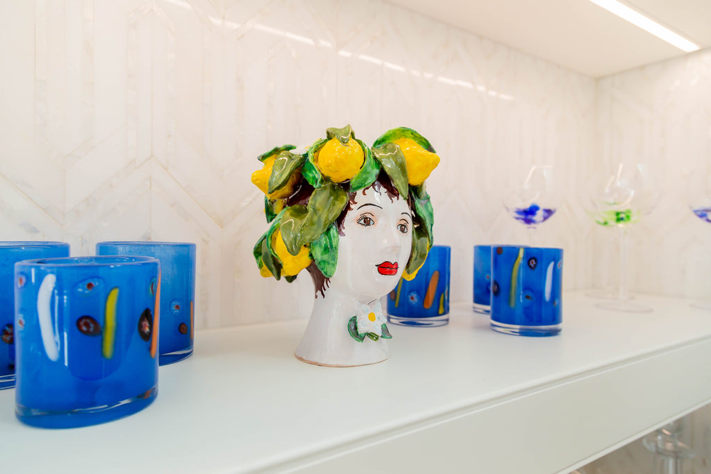 Small Ceramic Head Vase, Lemons
