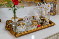 Vendome Tray with Antiqued Mirror, Gold Leaf