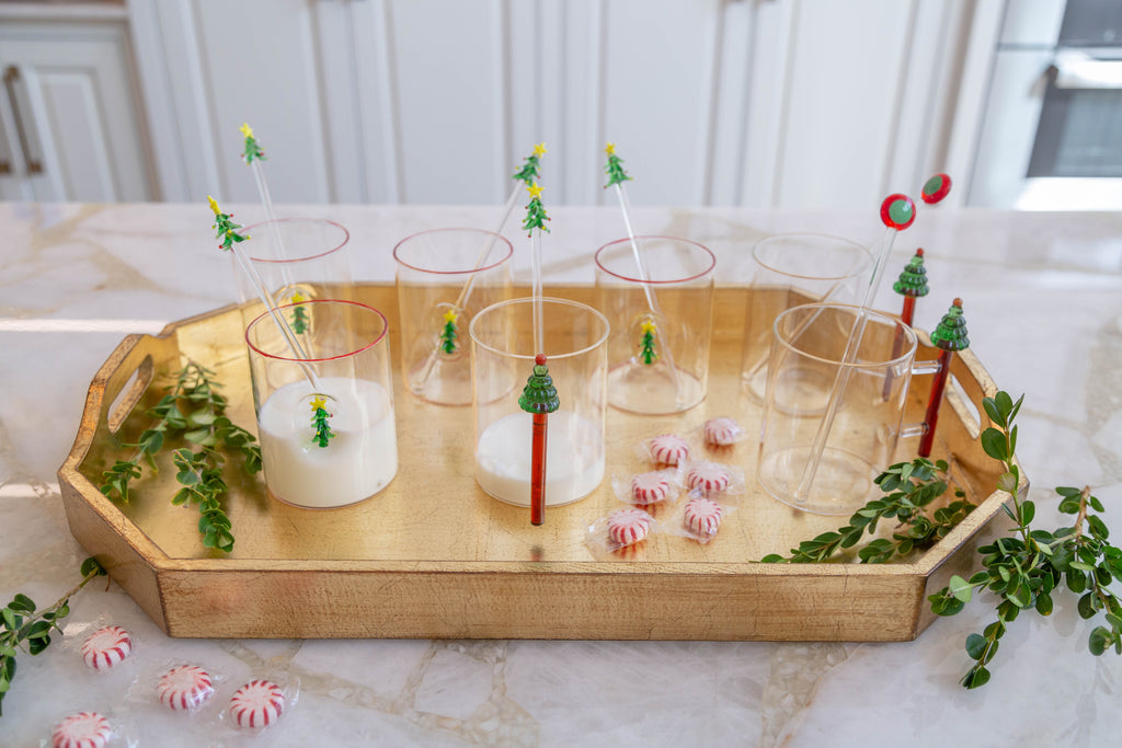 Christmas Tree Hiball Glasses, Set/4