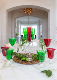 Adriana Champagne Glass, Emerald Green