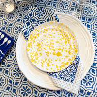 Taverna Speckled Dessert Plate, Yellow/White