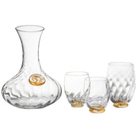 Elisa Wine, Clear with Gold, Set of 4