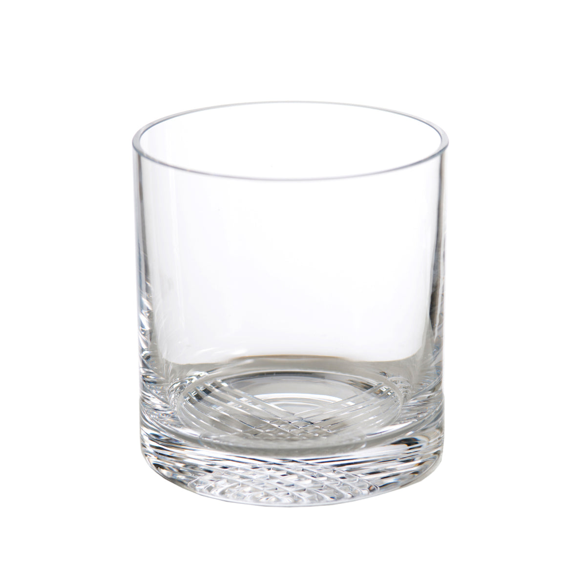 New Orleans Double Old Fashioned, clear with criss-cross design