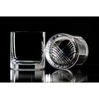 New Orleans Double Old Fashioned, clear with criss-cross design