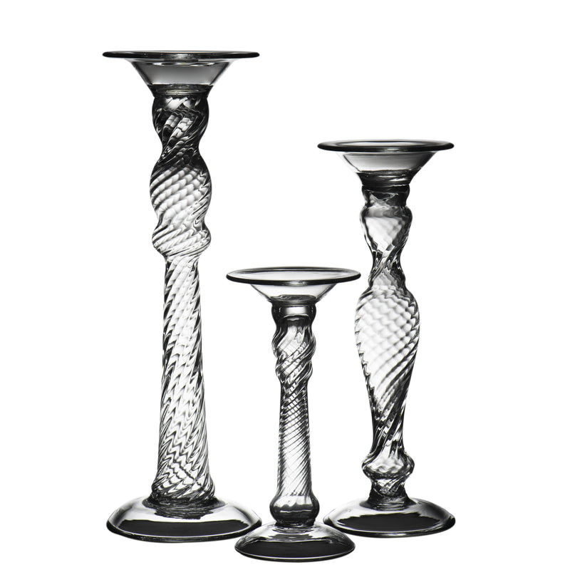 164579 Abigails Wholesale Home Décor Glassware Candlestick & Votives Stella Candlestick, Small Stella