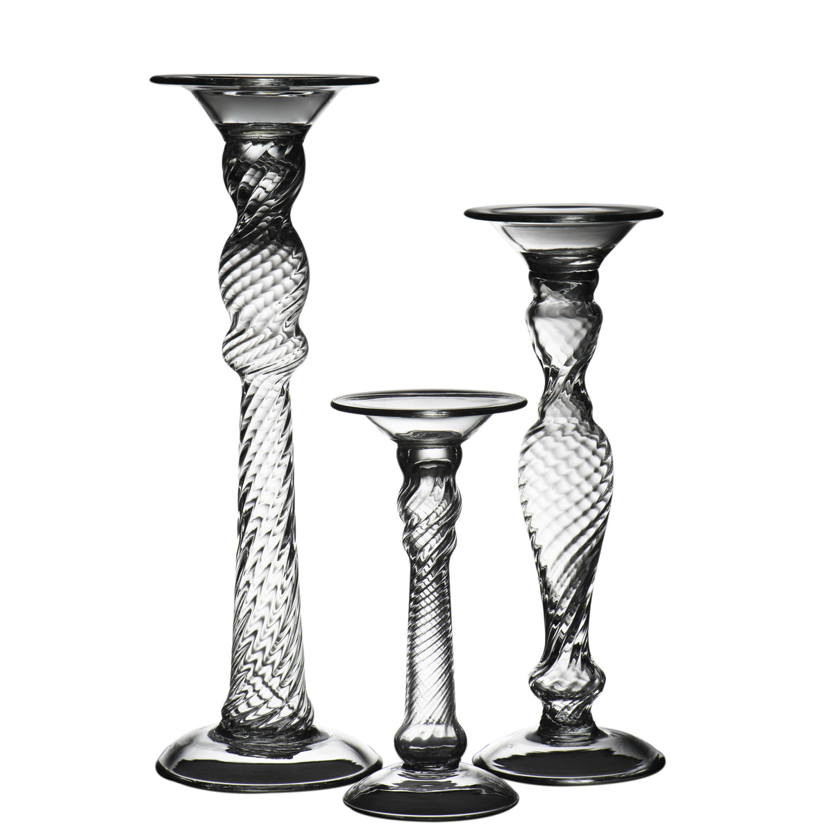 164581 Abigails Wholesale Home Décor Glassware Candlestick & Votives Stella Candlestick, Large Stella