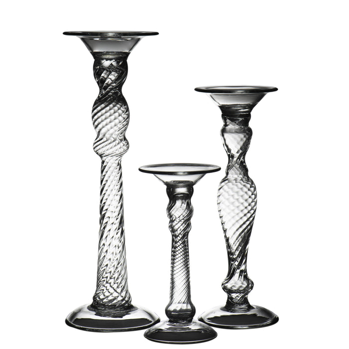 164580 Abigails Wholesale Home Décor Glassware Candlestick & Votives Stella Candlestick, Large Stella