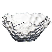 Pam Clear Dimpled Bowl with Wavy Top, Large