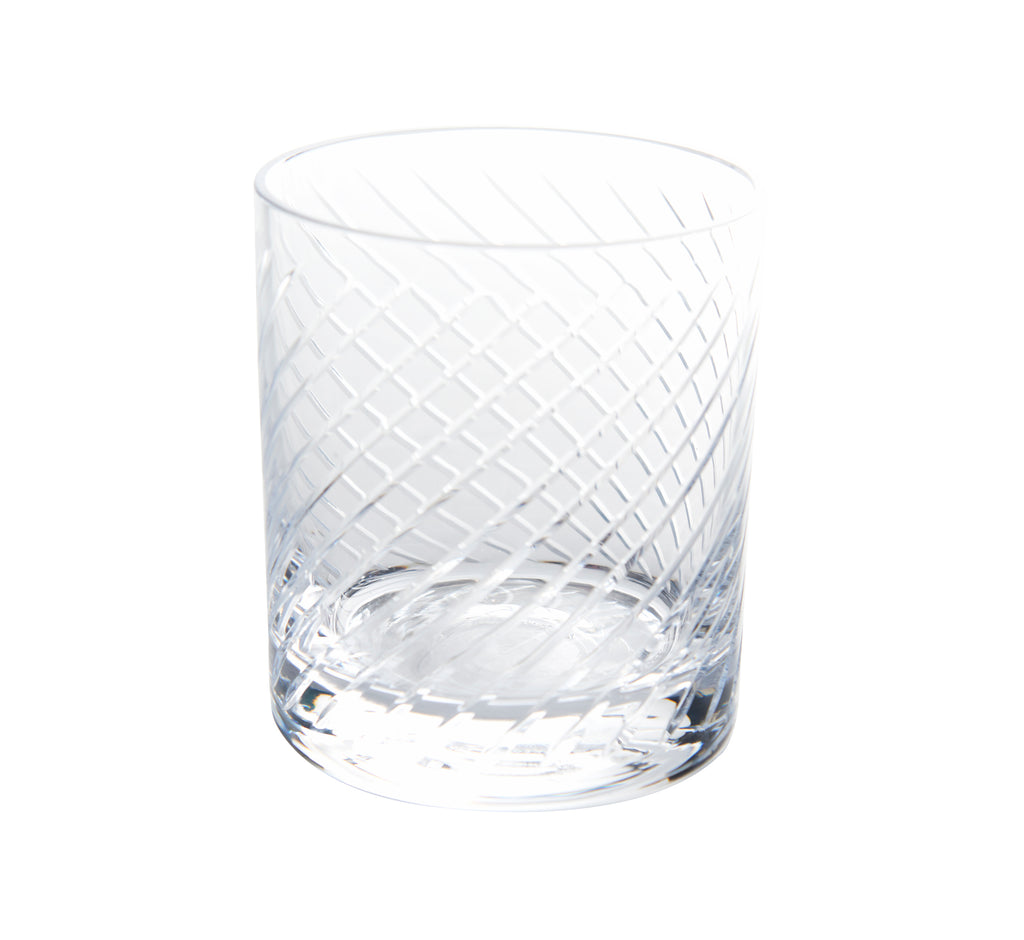St. Regis Double Old-Fashioned Glass, Diagonal Cut, Set of 4