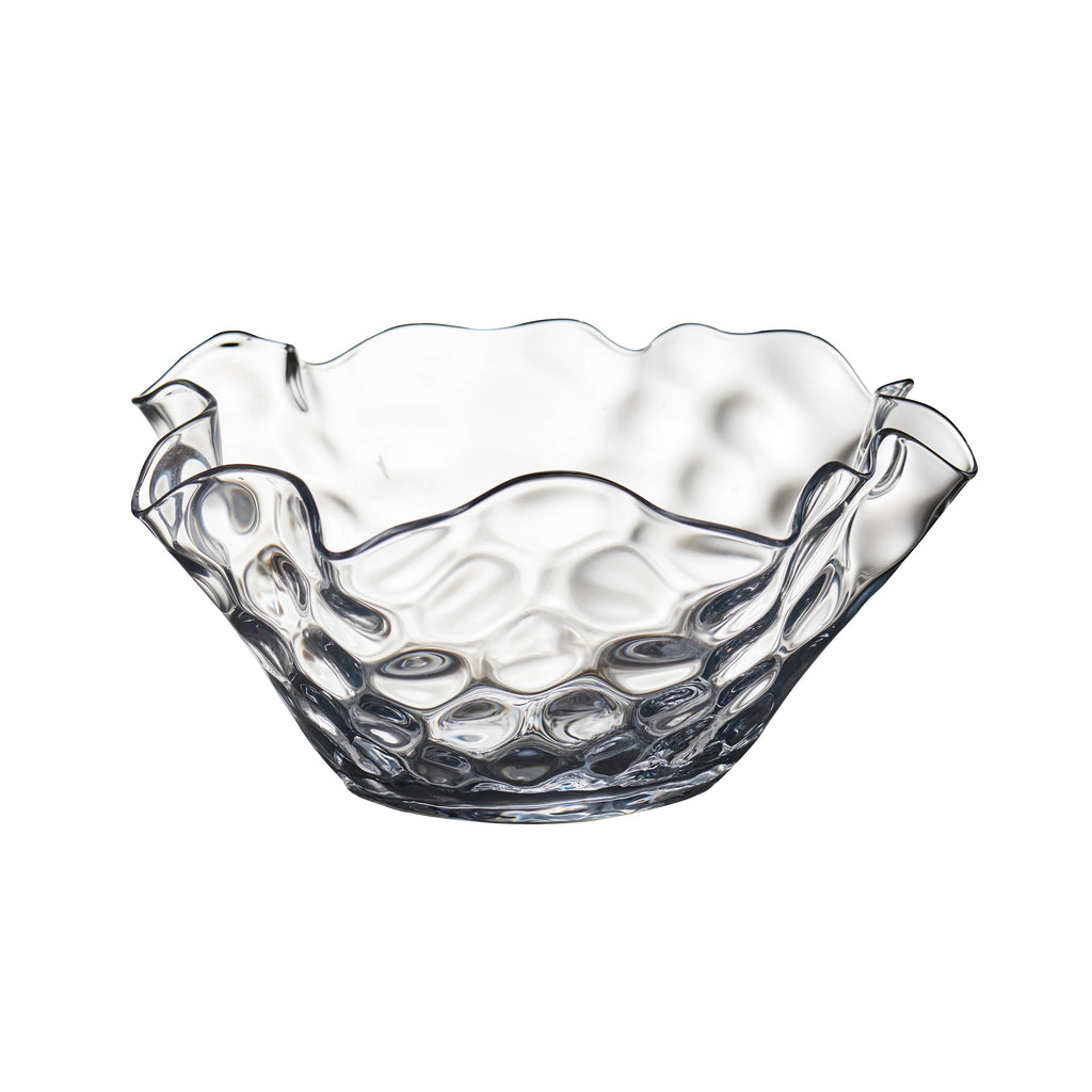Pam Clear Dimpled Bowl with Wavy Top, Small