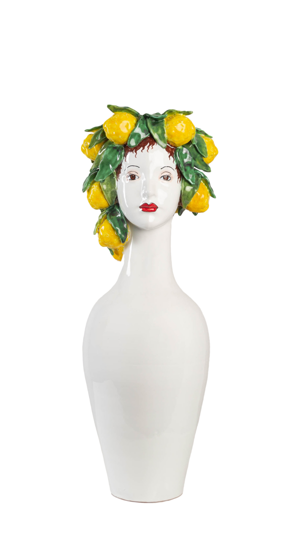 Tall Ceramic Head Vase, Lemon