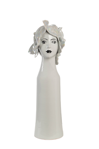 Tall Ceramic Head Vase, Butterflies