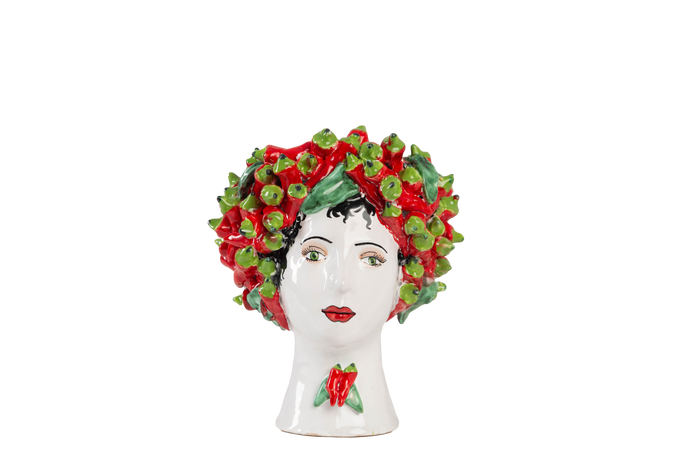 Small Ceramic Head Vase, Peppers