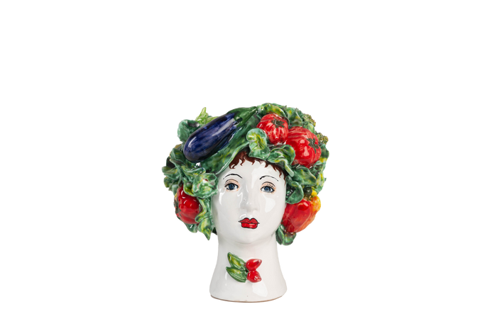 Small Ceramic Head Vase, Mixed Vegetables