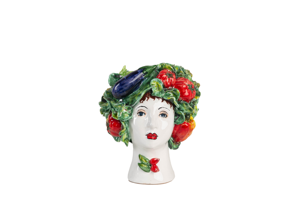 Small Ceramic Head Vase, Mixed Vegetables