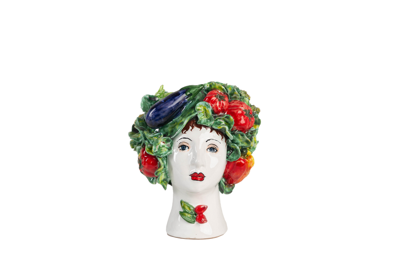 Small Ceramic Head Vase, Mixed Vegetables