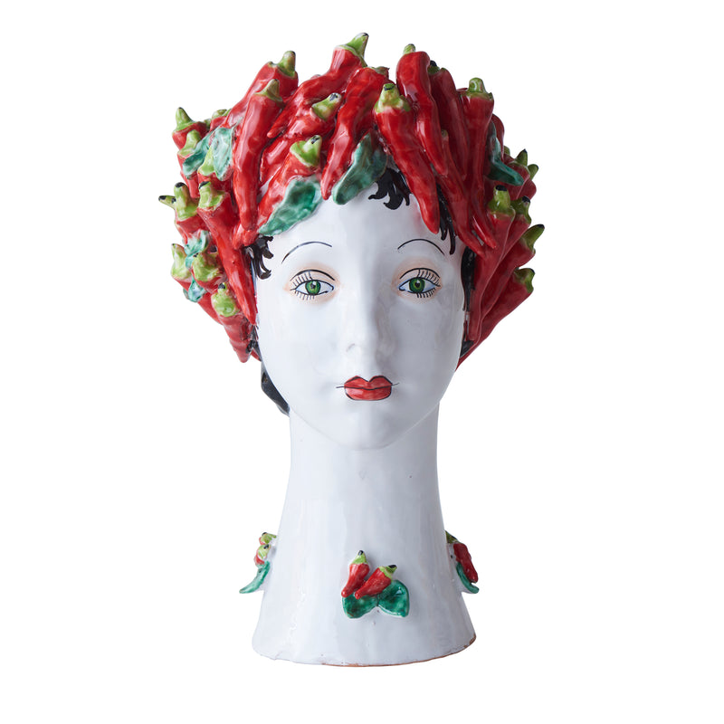 Ceramic Head Vase, Peppers Decor