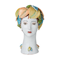 Ceramic Head Vase, Leaves Decor