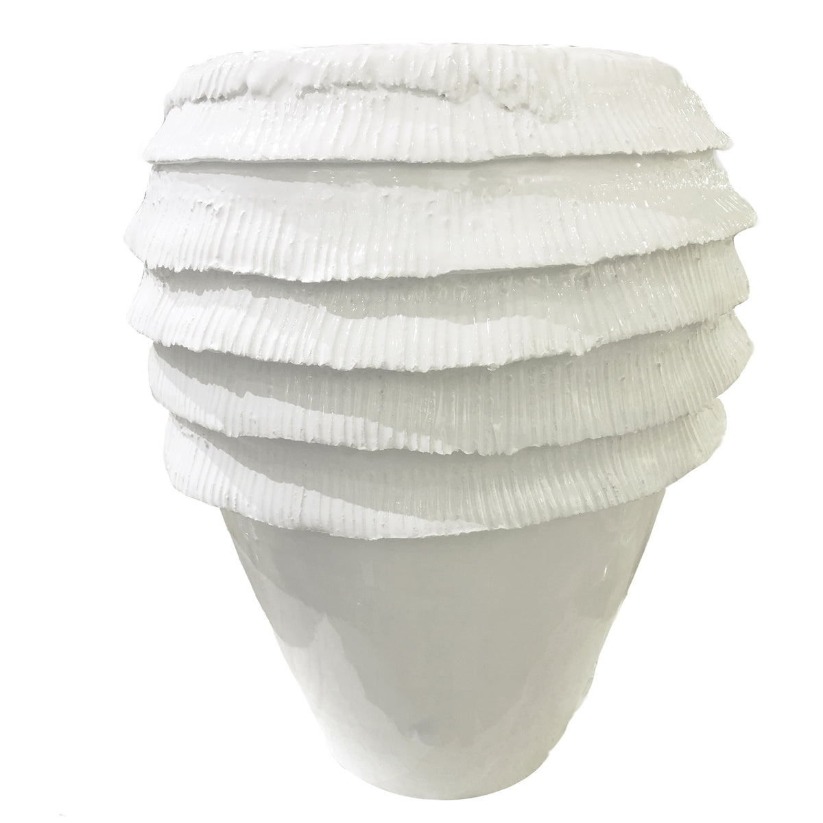 Fringe Vase, White