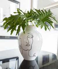 Lucia Large White Vase w/ Face