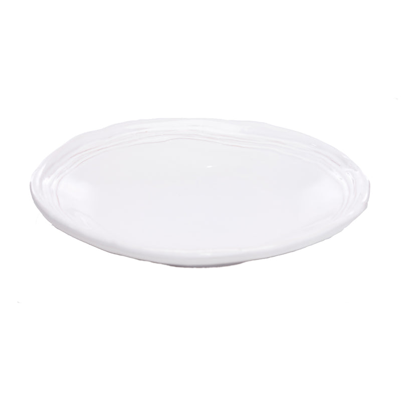 Fleur De Lis White Oyster Plate, Set of 4