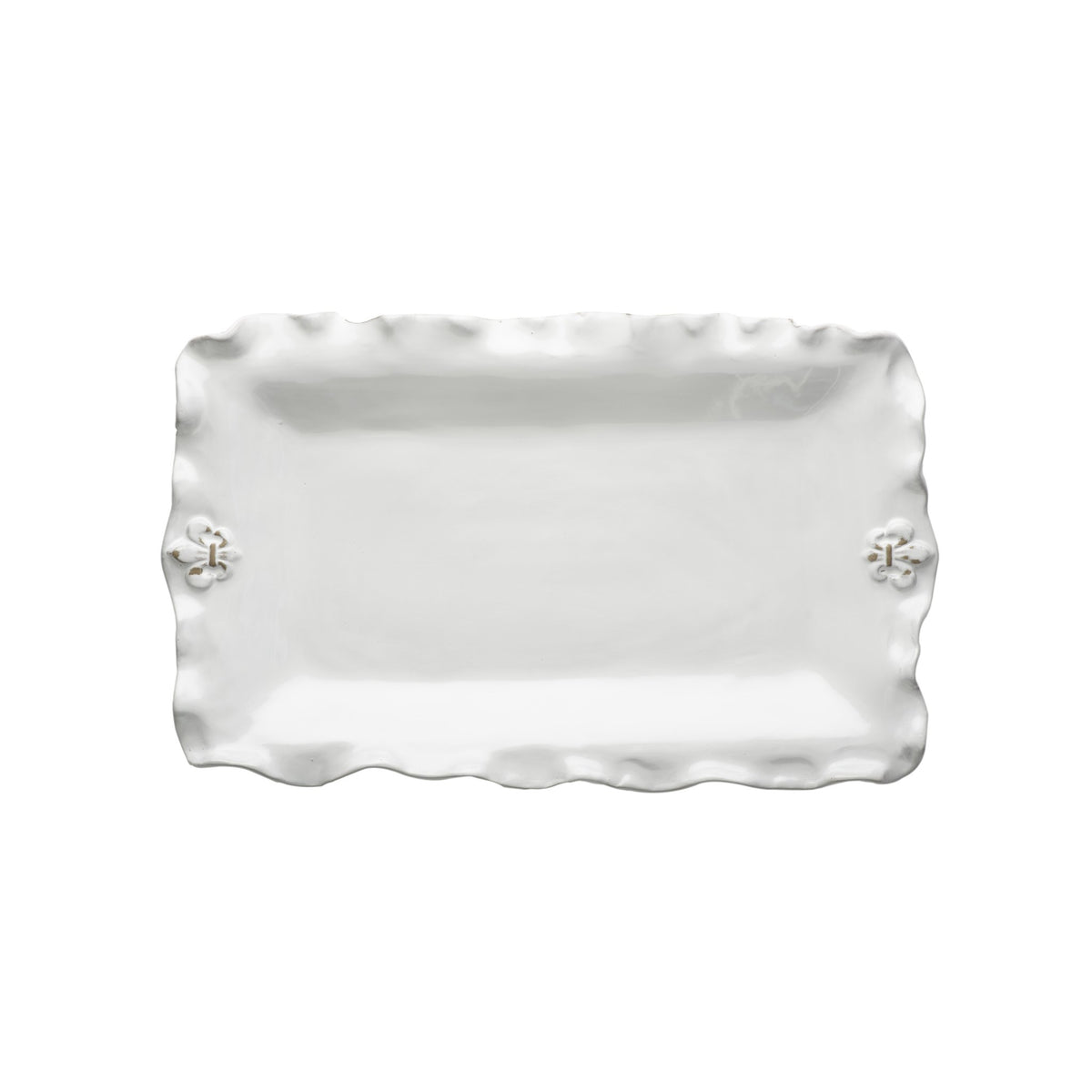 240707 Abigails Wholesale Tabletop Ceramics Platters Fleur de Lis Platter Rectangular Shape Fleur de Lis