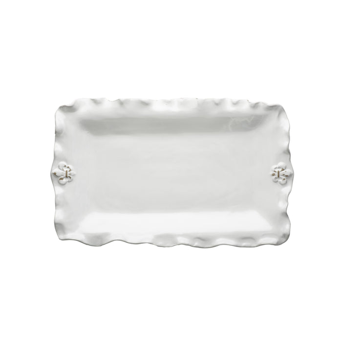 240707 Abigails Wholesale Tabletop Ceramics Platters Fleur de Lis Platter Rectangular Shape Fleur de Lis