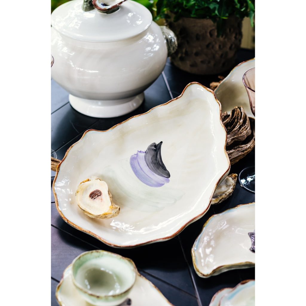 Seaside Oyster Plate, Large, Set of 2