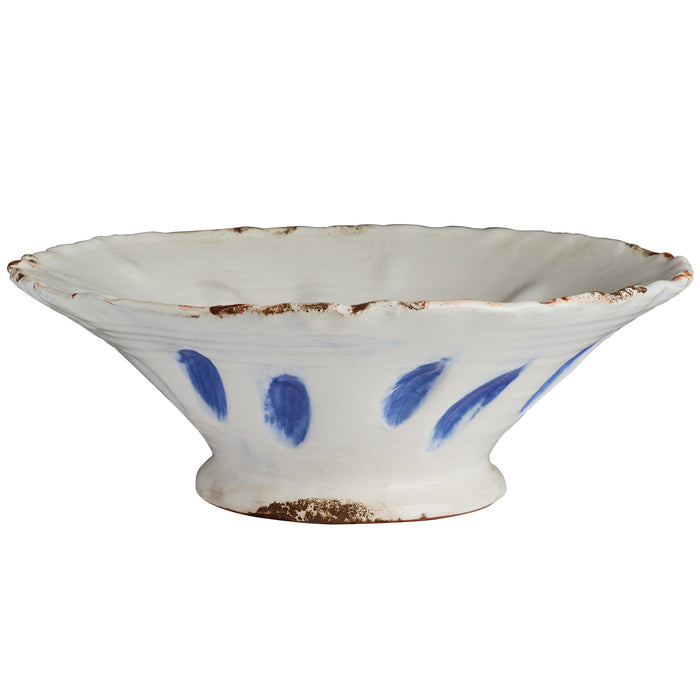 Aegean White Bowl w/ Blue Dots