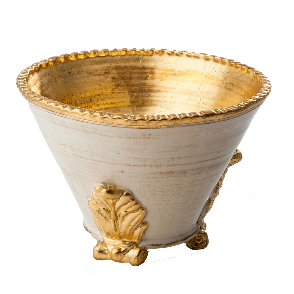 Roma Collection, Gold Acanthus Cachepot, Large