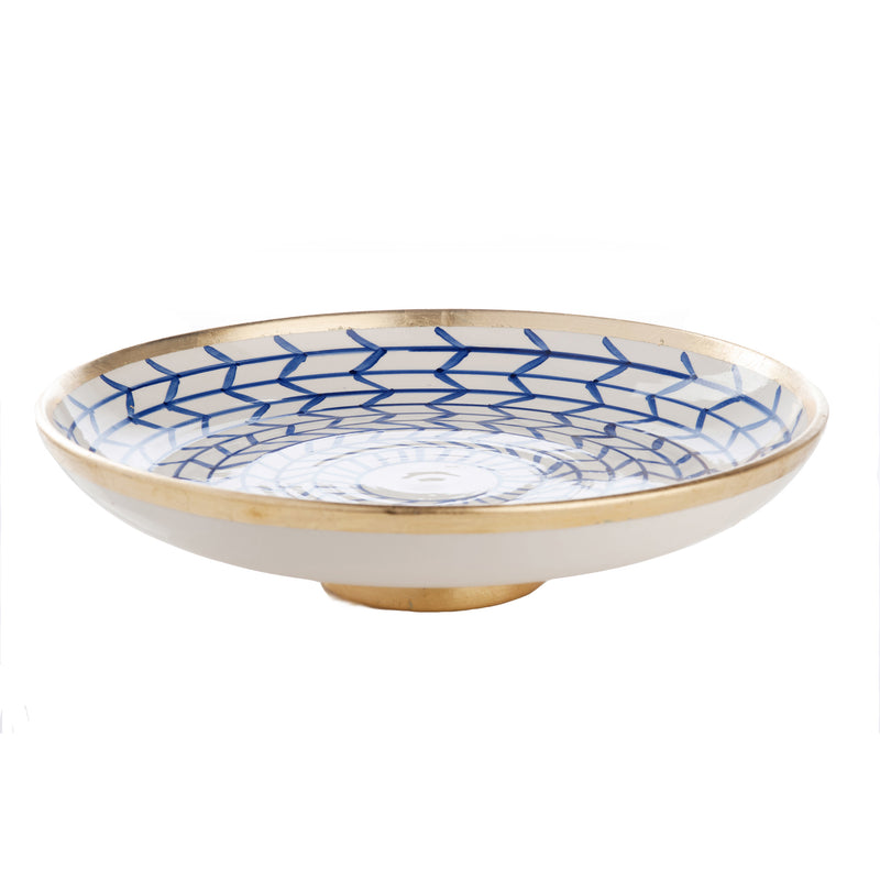 Contempo Collection, Decorative Geometric Ceramic Footed Plate