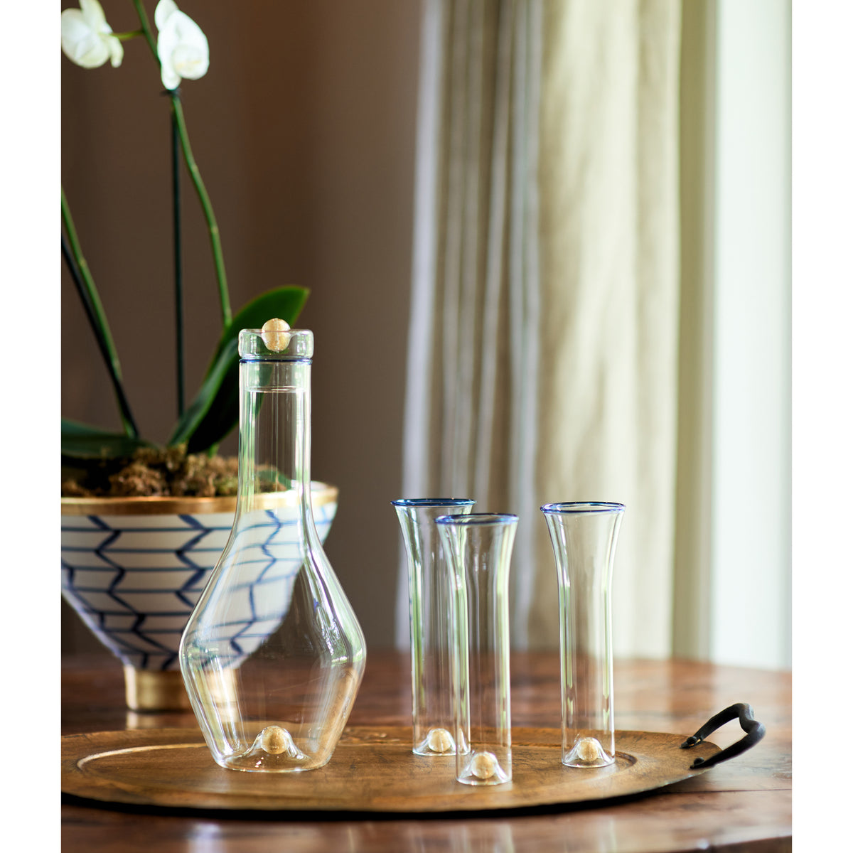 Golden Globe Champagne Set, Clear, Set of 6