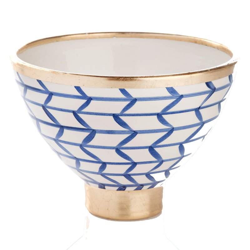 Contempo Collection, Decorative Geometic Ceramic Footed Bowl