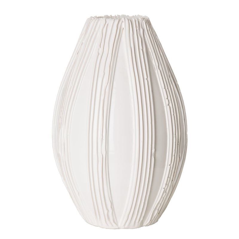 260138 Abigails Wholesale Home Décor Ceramics and Terra Cotta Accessories Alpine Olive Vase White Alpine