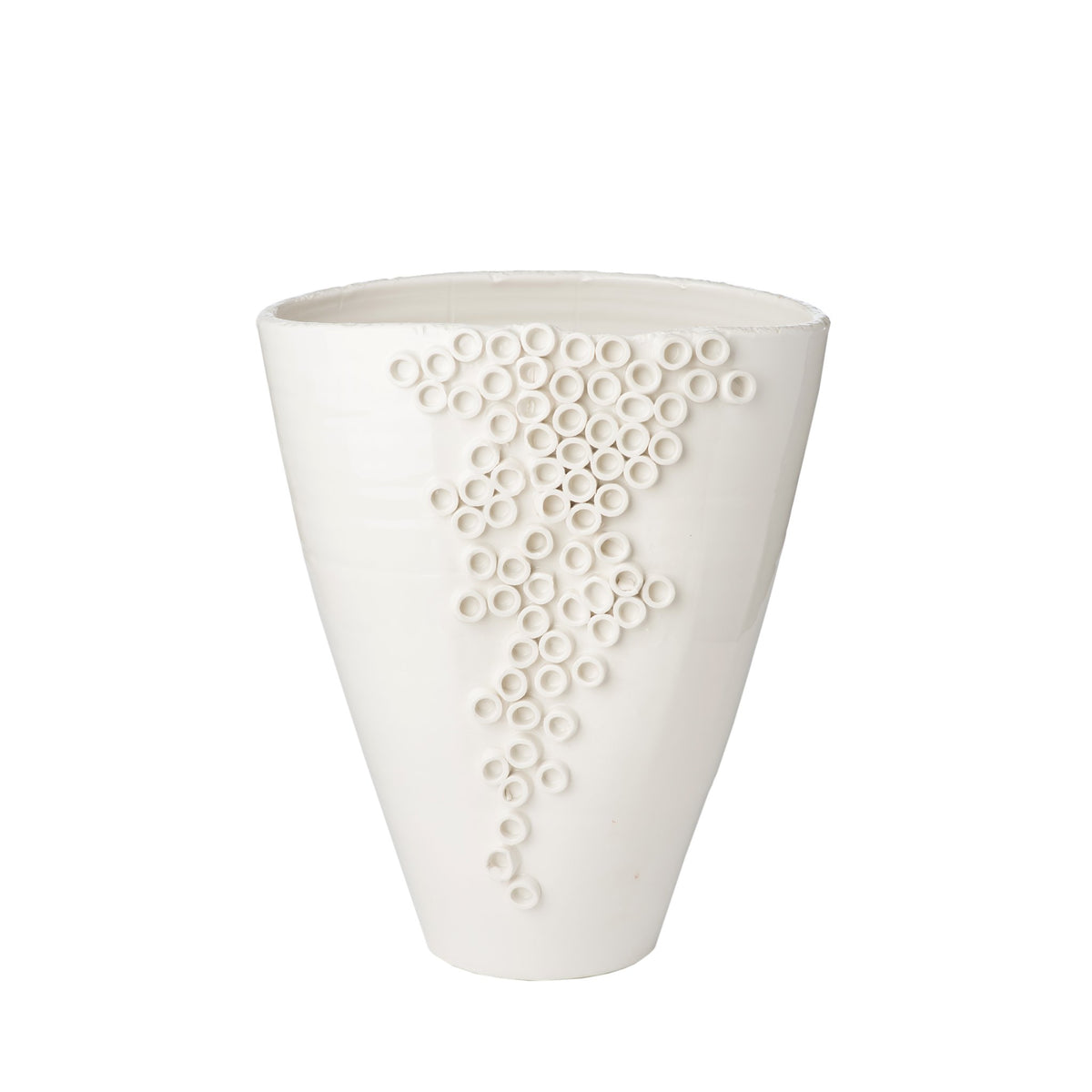 260151 Abigails Wholesale Home Décor Ceramics and Terra Cotta Vases Cerchio Vase White Cerchio