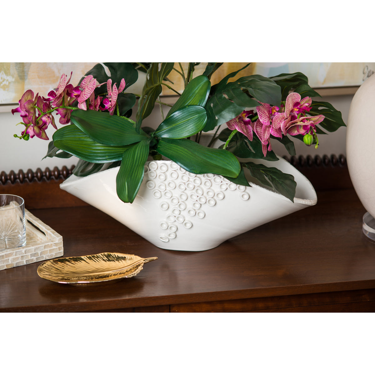 Cerchio Oval Centerpiece, White