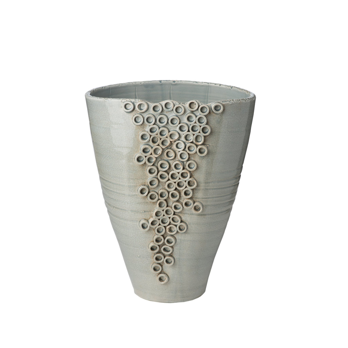 260154 Abigails Wholesale Home Décor Ceramics and Terra Cotta Vases Cerchio Vase Gray Cerchio