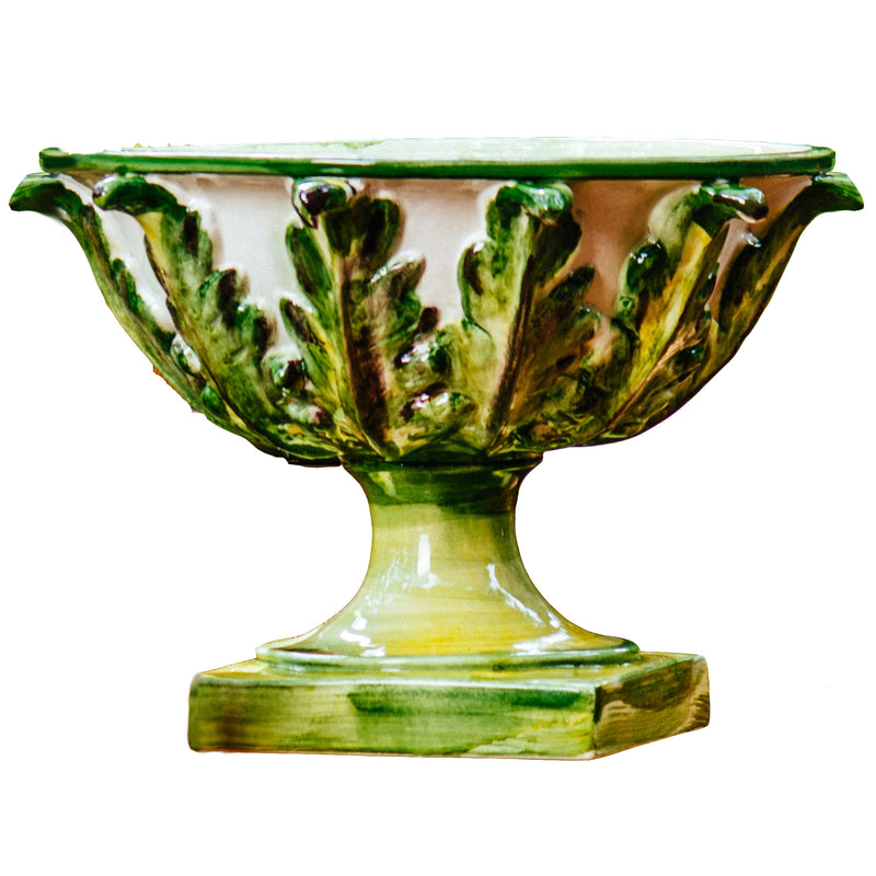 Gathered Garden Footed Bowl w/ Acanthus Leaves