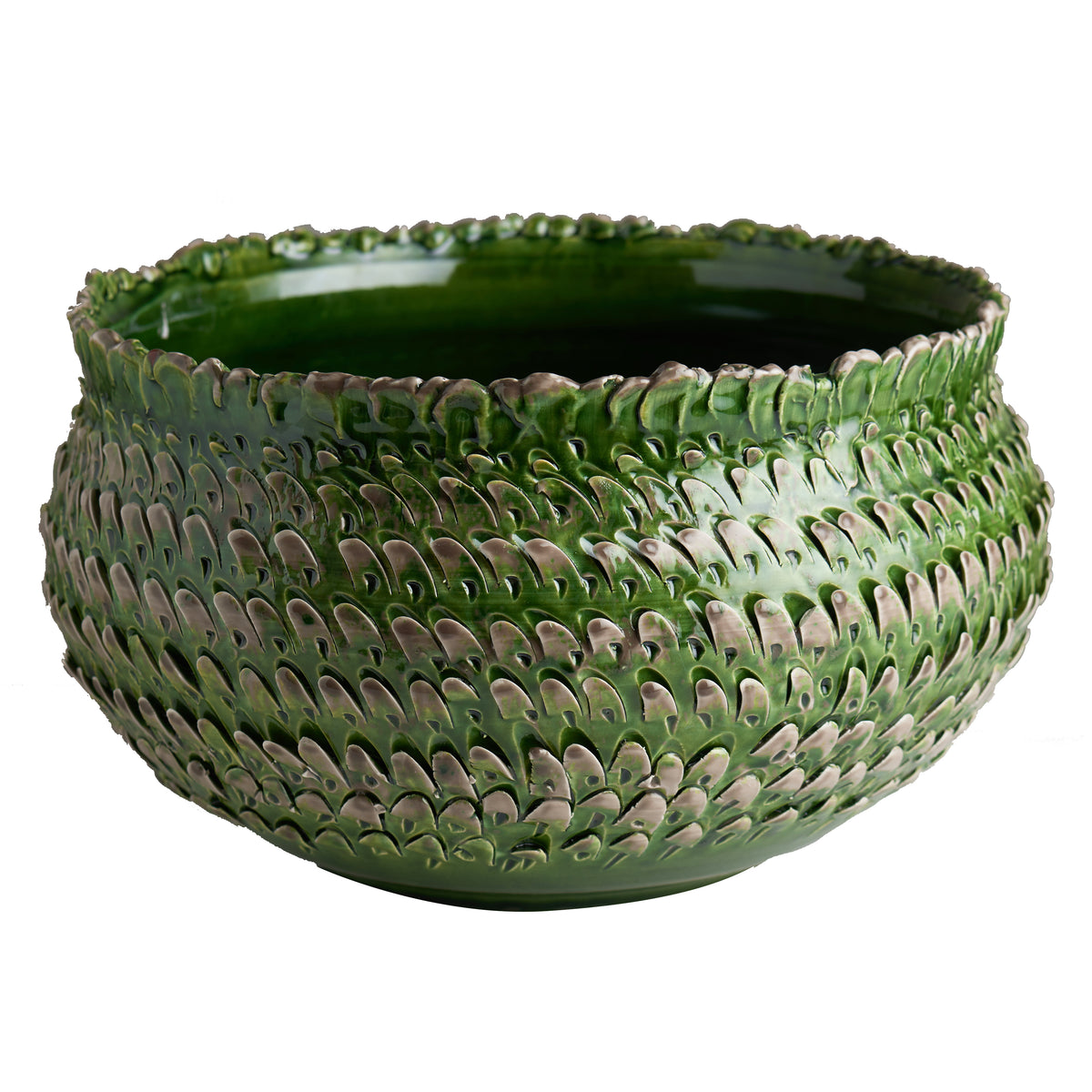 Green/Grey Feathered Bowl