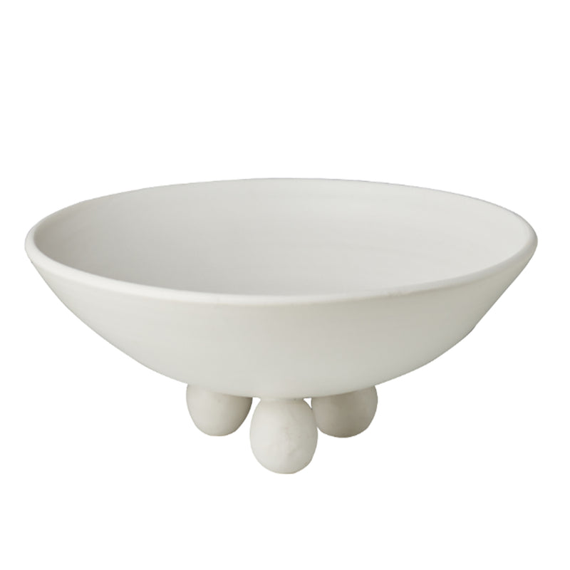 Catalina Footed Plate, Matte White
