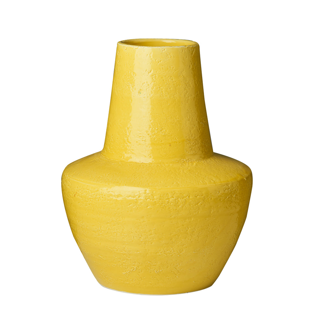 Limone Hammered Vase, Yellow