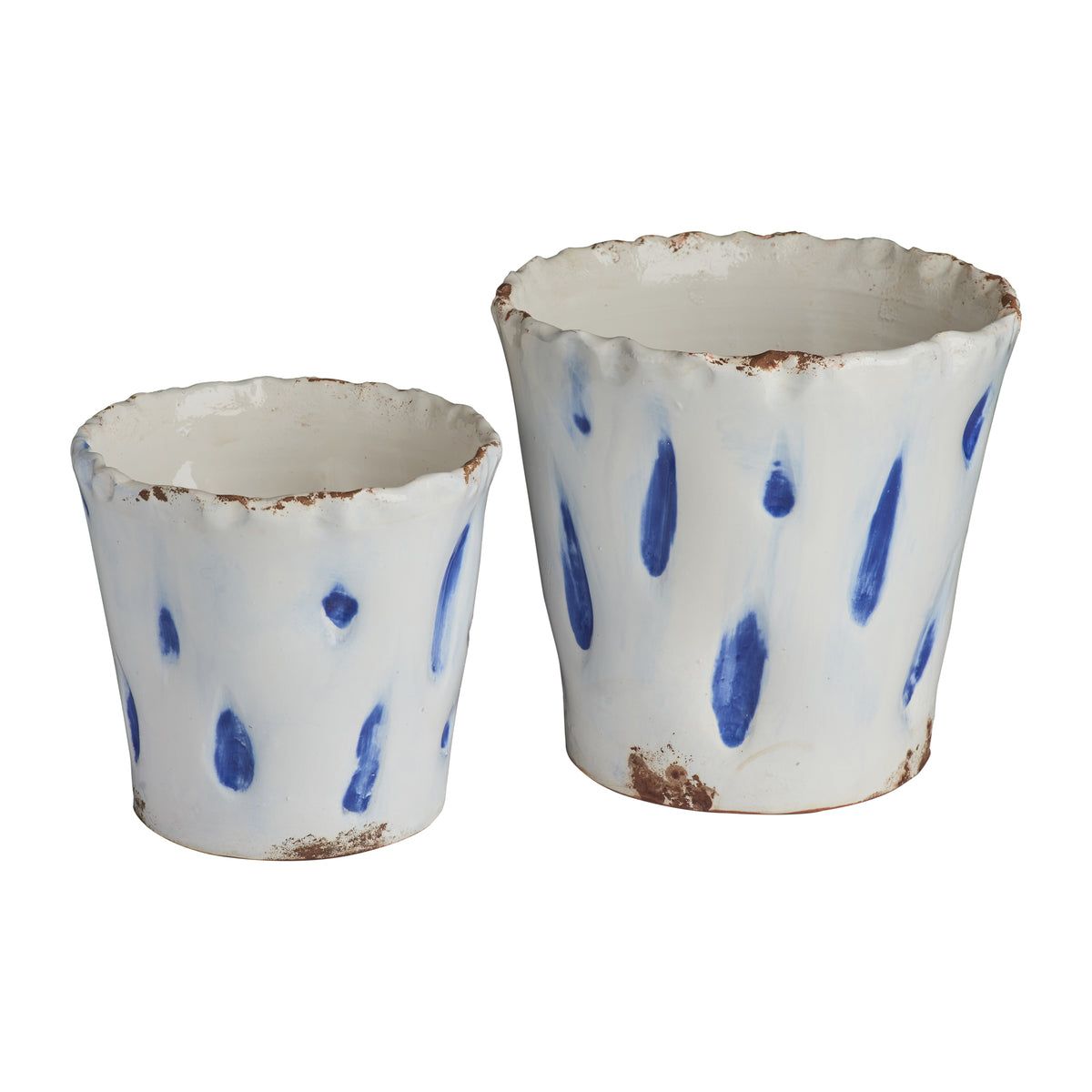 Aegean Cachepot w/ Blue Dots, Large