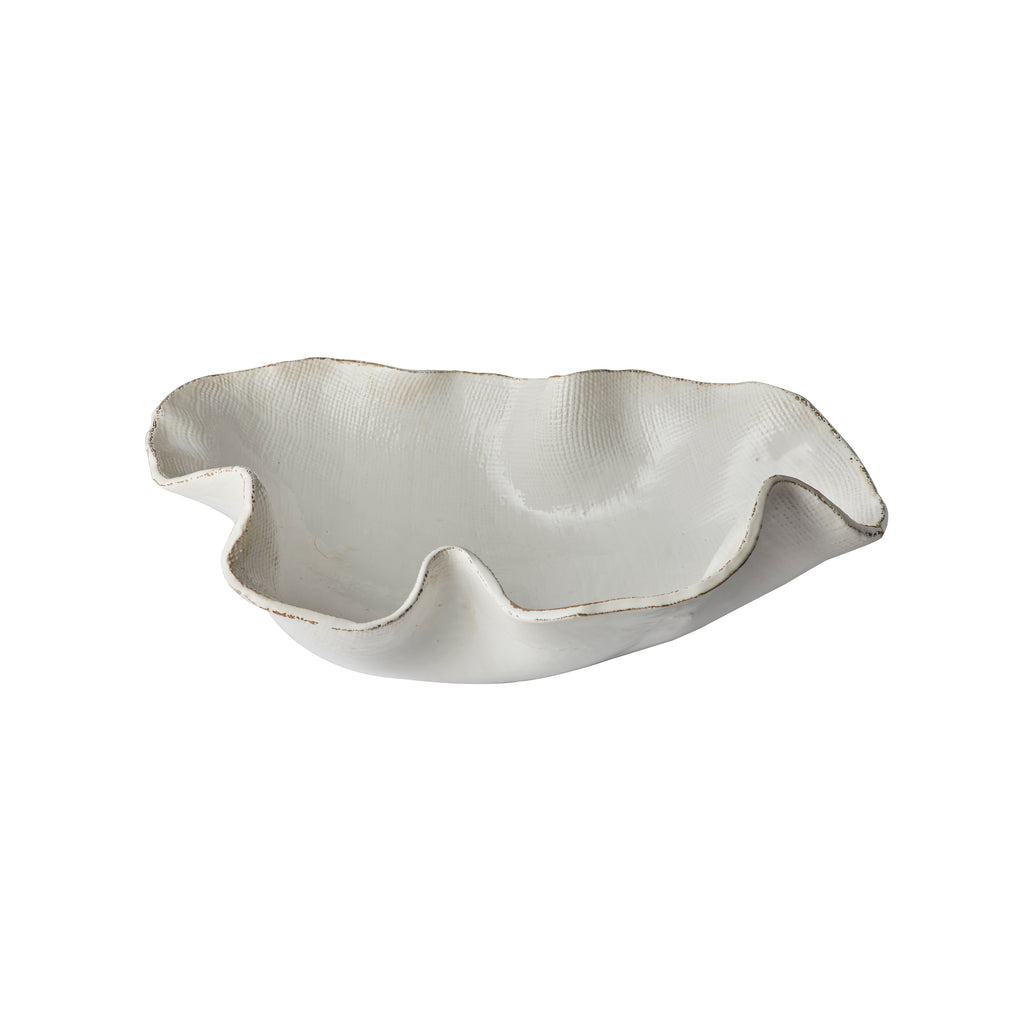 Atelier Free Form Textured Bowl, White, Small
