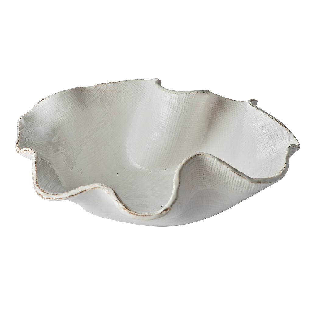 Atelier Free Form Textured Bowl, White, Large
