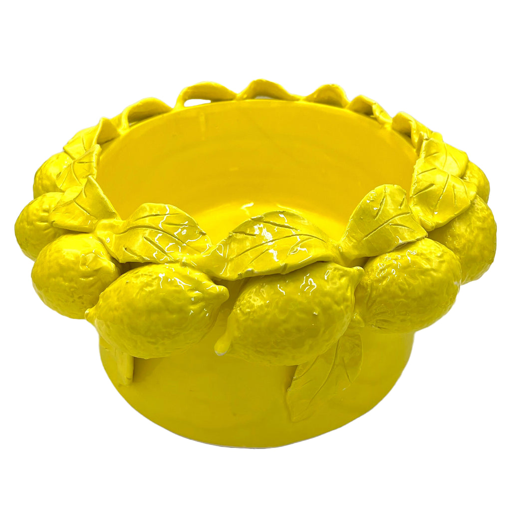 Oval Bowl with Lemons, Yellow