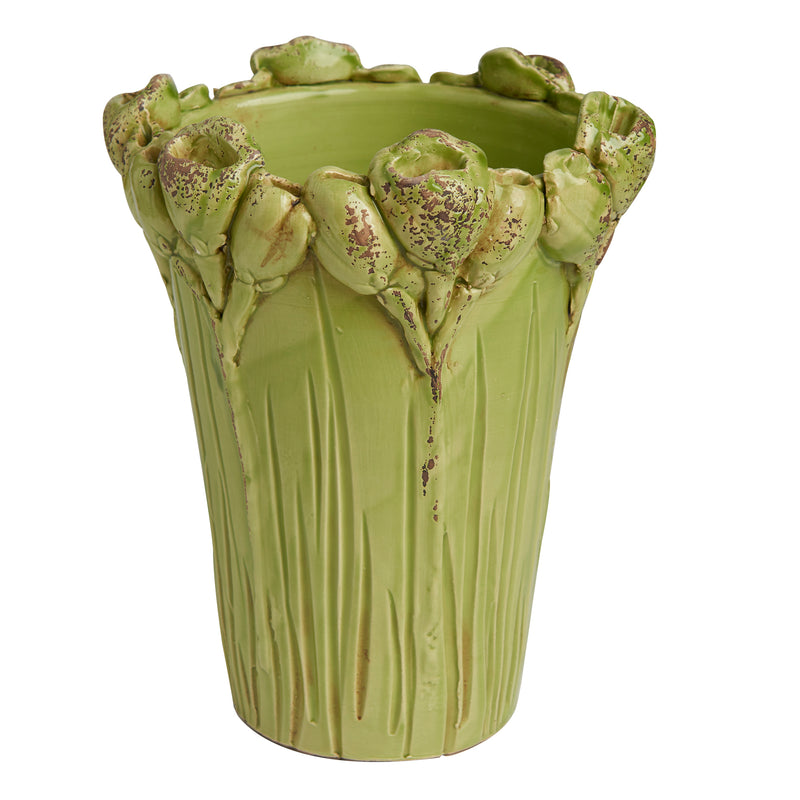 Les Fleur Green Vase, Flowers