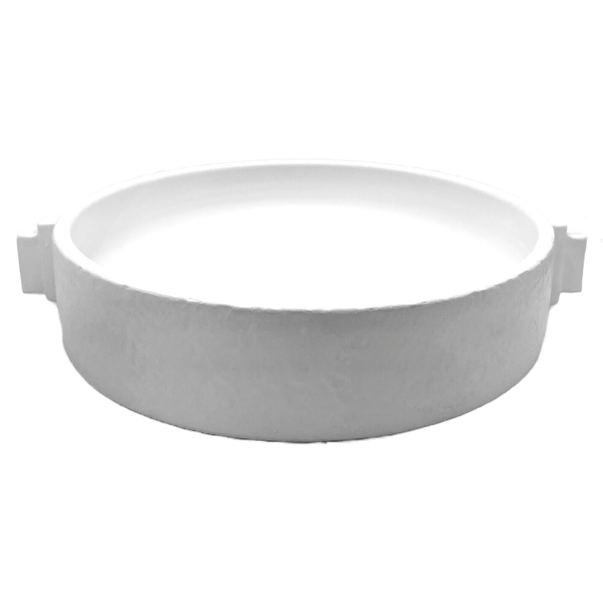 Domino Hammered Bowl w/ Handles, White