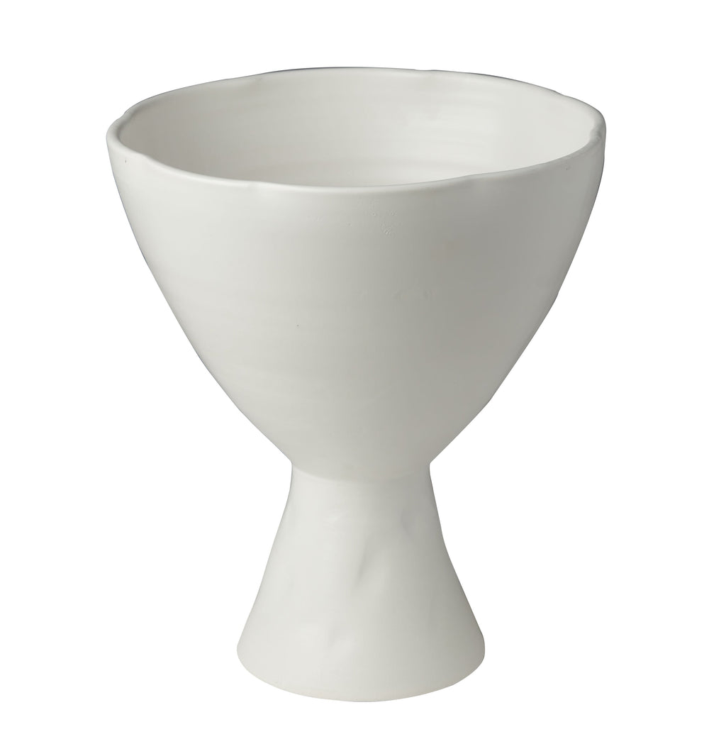 Laguna Footed Compote, Matte White, Large