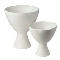 Laguna Footed Compote, Matte White, Small