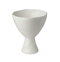 Laguna Footed Compote, Matte White, Small